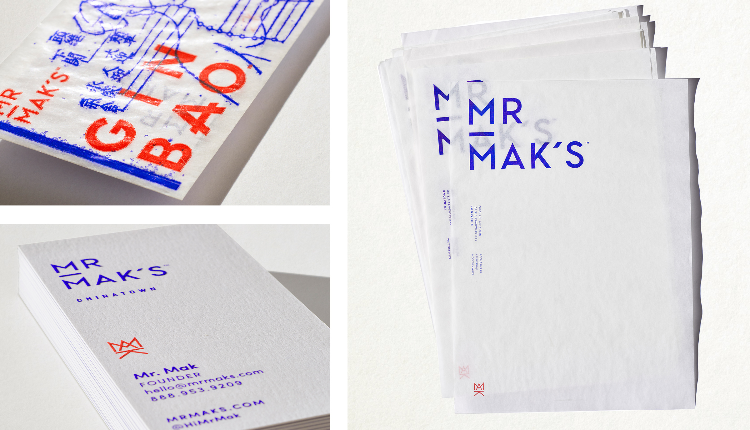 Mr. Mak's stationery design by Werner Design Werks