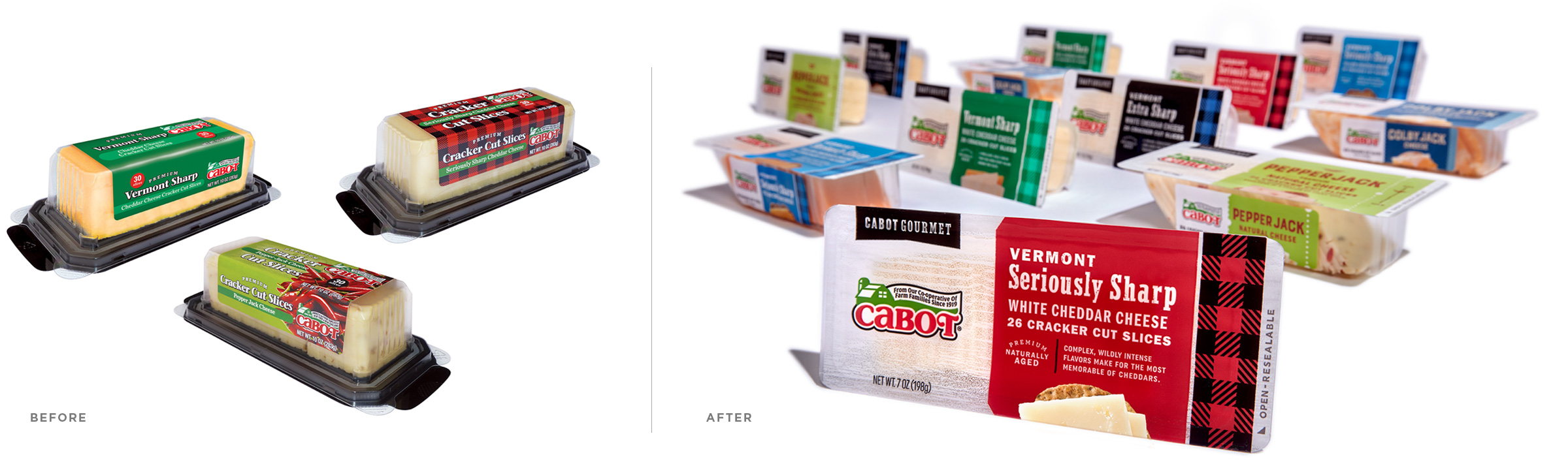 Cabot packaging before & after by Werner Design Werks