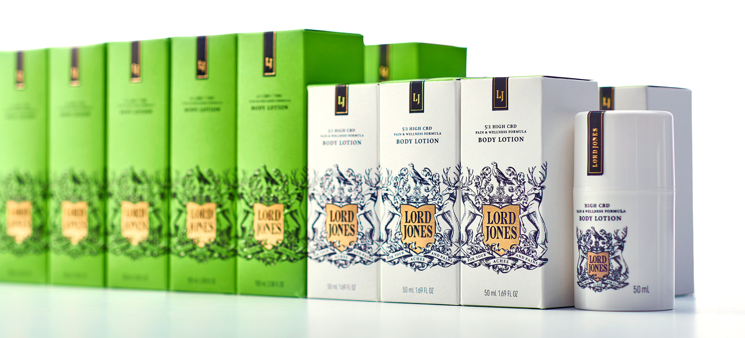 Lord Jones cannabis-infused lotions packaging design by Werner Design Werks